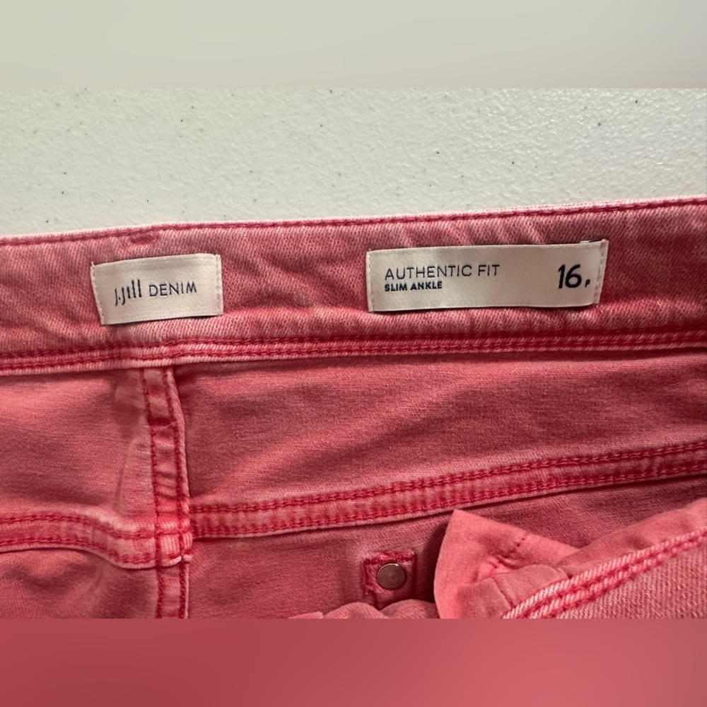 J Jill Denim Authentic Fit Slim Ankle Womens Size 16 Pink Casual - Picture 9 of 14
